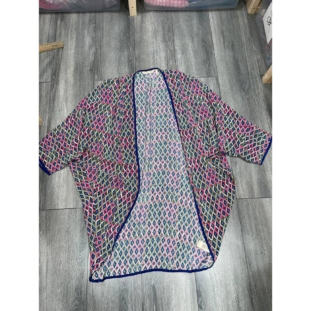 Soft Surroundings Alina Cocoon top silky boho Topper Multi Ikat S/M A007091 - Picture 4 of 8